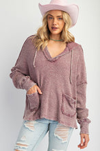 Load image into Gallery viewer, Easel Washed Novelty Rib Knit Hoodie Pullover