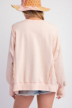 Load image into Gallery viewer, Easel Love Patch Washed Terry Knit Pullover