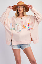 Load image into Gallery viewer, Easel Love Patch Washed Terry Knit Pullover