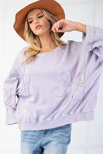 Load image into Gallery viewer, Easel Mineral Washed Flower Patch Pullover