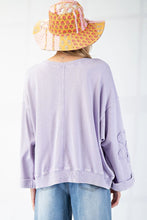 Load image into Gallery viewer, Easel Mineral Washed Flower Patch Pullover