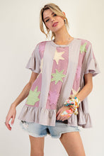 Load image into Gallery viewer, Easel Star Patch Ruffled Babydoll Top