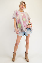 Load image into Gallery viewer, Easel Star Patch Ruffled Babydoll Top