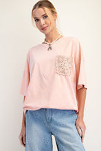 Load image into Gallery viewer, Easel Crochet Pocket Mineral Washed Top