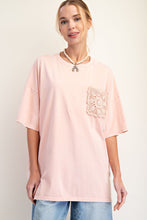 Load image into Gallery viewer, Easel Crochet Pocket Mineral Washed Top