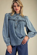 Load image into Gallery viewer, Easel Polka Dots Washed Blouse