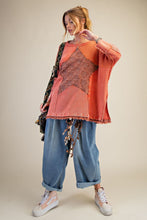 Load image into Gallery viewer, Easel Star Patch Detailing Washed Waffle Knit Top