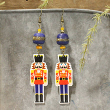Load image into Gallery viewer, The Primitive Peddler Nutcracker Fun Dangle Earrings