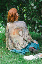 Load image into Gallery viewer, Market of Stars Lovelight Pixie Cropped Kimono w/ woodland swallow & stars