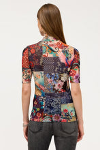 Load image into Gallery viewer, Johnny Was Mesh Elbow Sleeve Mock Neck