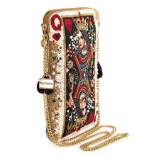 Load image into Gallery viewer, Mary Frances The Queen Beaded Queen Playing Card Mini Crossbody Clutch!