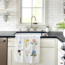 Load image into Gallery viewer, Emily Lex Studio Garden flowers cotton flour sack tea towel
