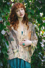Load image into Gallery viewer, Market of Stars Lovelight Pixie Cropped Kimono w/ woodland swallow & stars