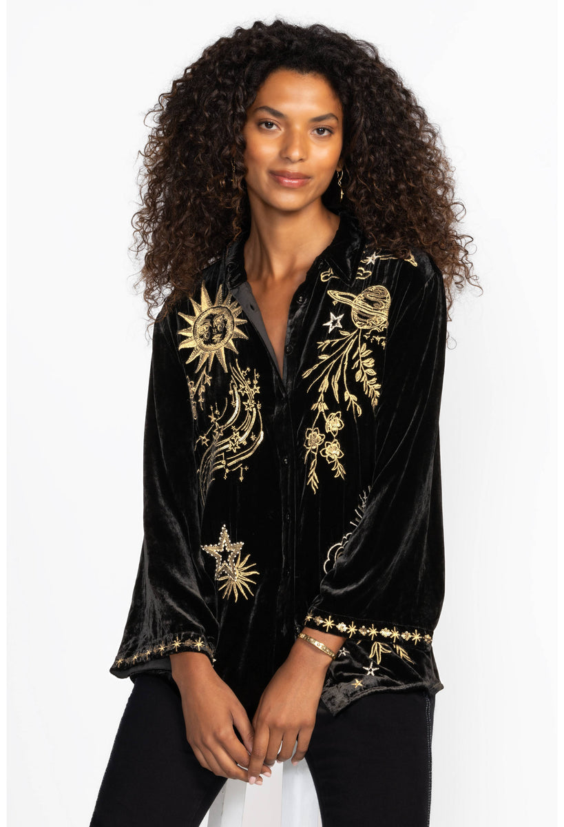 Johnny Was Miaora Velvet Kimono Sleeve Shirt – The Colony Shop