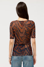 Load image into Gallery viewer, Johnny Was Elbow Sleeve Boat Neck Mesh Top