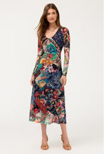 Load image into Gallery viewer, Johnny Was Long Sleeve V‑Neck Mesh Midi Dress