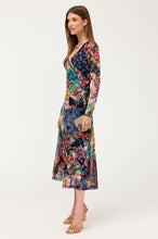 Load image into Gallery viewer, Johnny Was Long Sleeve V‑Neck Mesh Midi Dress