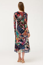 Load image into Gallery viewer, Johnny Was Long Sleeve V‑Neck Mesh Midi Dress
