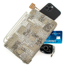 Load image into Gallery viewer, Mary Frances Silver Maze Crossbody Phone Bag