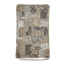 Load image into Gallery viewer, Mary Frances Silver Maze Crossbody Phone Bag