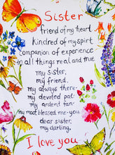 Load image into Gallery viewer, April Cornell Sister Poem Tea Towel