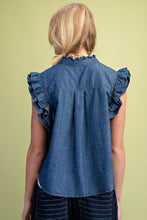 Load image into Gallery viewer, Easel Washed Denim Button Down Shirt