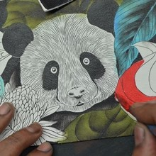 Load image into Gallery viewer, Anuschka Everyday Shoulder Hobo Happy Panda