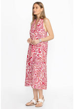 Load image into Gallery viewer, Johnny Was Criss Cross Linen Dress Lillet