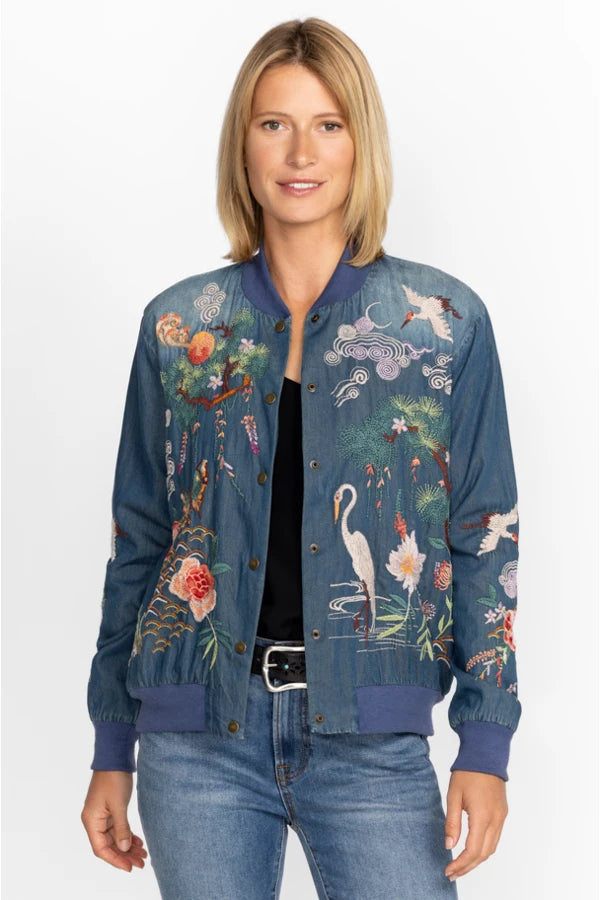 Johnny Was Heron Button Up Bomber Jacket The Colony Shop