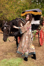Load image into Gallery viewer, Market of Stars Love Revolution Opera Duster Kimono Robe w/ horse &amp; florals
