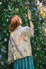 Load image into Gallery viewer, Market of Stars Lovelight Pixie Cropped Kimono w/ woodland swallow &amp; stars
