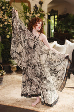 Load image into Gallery viewer, Market of Stars Honey &amp; The Moon Scarf with Neutral Floral Print &amp; Bees
