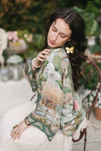 Load image into Gallery viewer, Market of Stars Fleur De Soleil Pixie Crop Kimono w/ Florals &amp; Butterfly
