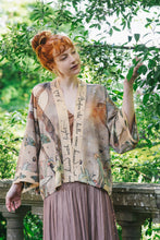 Load image into Gallery viewer, Market of Stars Lovelight Pixie Cropped Kimono w/ woodland swallow &amp; stars
