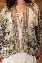 Load image into Gallery viewer, Market of Stars Born to Run Pixie Duster Crop Kimono w/ Horse &amp; Flower Print
