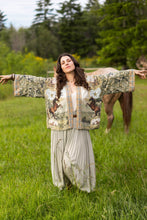 Load image into Gallery viewer, Market of Stars Born to Run Pixie Duster Crop Kimono w/ Horse &amp; Flower Print
