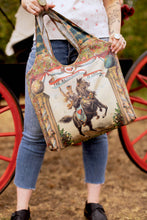 Load image into Gallery viewer, Market of Stars Love Revolution Boho Linen Tote Bag w/ Sun, Horse &amp; Florals
