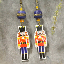 Load image into Gallery viewer, The Primitive Peddler Nutcracker Fun Dangle Earrings
