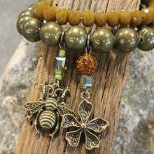 Load image into Gallery viewer, The Primitive Peddler Buzzing Along Olive Bracelet Set
