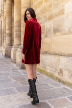 Load image into Gallery viewer, CHOKLATE PARIS Velvet Dress Jacket with Gold Buttons
