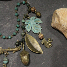 Load image into Gallery viewer, The Primitive Peddler Just A Bit Squirrely Charm'd Necklace
