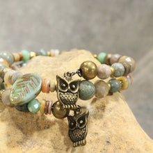 Load image into Gallery viewer, The Primitive Peddler Spread Your Wings Owl Wrap Bracelet
