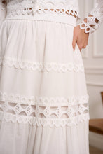 Load image into Gallery viewer, Choklate Paris Ellie Long Skirt in Openwork Cotton
