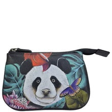 Load image into Gallery viewer, Anuschka Medium Zip Pouch Happy Panda
