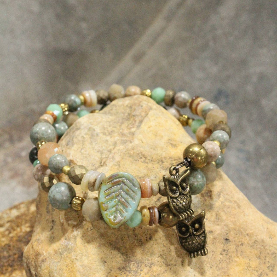 The Primitive Peddler Spread Your Wings Owl Wrap Bracelet
