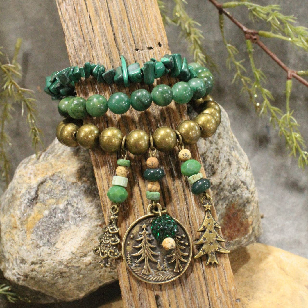 The Primitive Peddler Pine Patches Bracelet Set