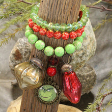 Load image into Gallery viewer, The Primitive Peddler Grinchy Isn&#39;t Allowed Charm&#39;d Bracelet Set
