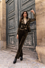 Load image into Gallery viewer, CHOKLATE PARIS High-waisted straight-cut velvet trousers
