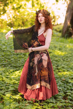 Load image into Gallery viewer, Market of Stars The Messenger Scarf with Joan of Arc, Florals &amp; Fox
