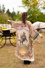 Load image into Gallery viewer, Market of Stars Love Revolution Opera Duster Kimono Robe w/ horse &amp; florals
